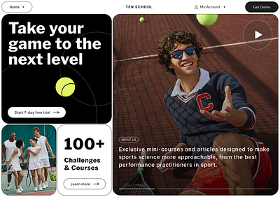 Tennis School - homepage concept design elearning fitness fitness platform fitness website fitnessgoals gym school sport sport school sportsclub sportsplatform sportsui sportswebsite tennis tennistraining training ui ux webdesign