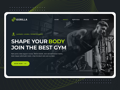 Gym homepage UI boldtypography cta darktheme design fitness fitness platform fitness website fitnessmotivation fitnessui gym gymwebsite homepage main page minimaldesign sport sports ui ux webdesign workout