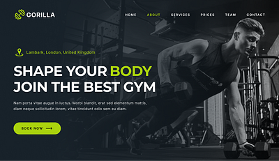 Gym homepage UI boldtypography cta darktheme design fitness fitness platform fitness website fitnessmotivation fitnessui gym gymwebsite homepage main page minimaldesign sport sports ui ux webdesign workout