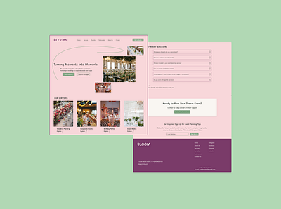 BLOOM - Event Planning Website decoration event planner event planning event website figma landing page ui design uiux uiux design web design