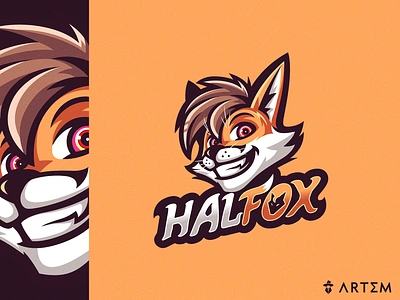 🦊 HALFOX mascot twitch gaming logo design art3m art3m studios avatar gaming logo business logo creative logo esport esports logo fox logo gamer gaming logo gaminglife logo design mascot logo overlays twitch renard logo sport logo twitch logo twitch streamer logo twitchstreamer video game