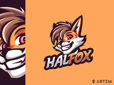 🦊 HALFOX mascot twitch gaming logo design art3m art3m studios avatar gaming logo business logo creative logo esport esports logo fox logo gamer gaming logo gaminglife logo design mascot logo overlays twitch renard logo sport logo twitch logo twitch streamer logo twitchstreamer video game