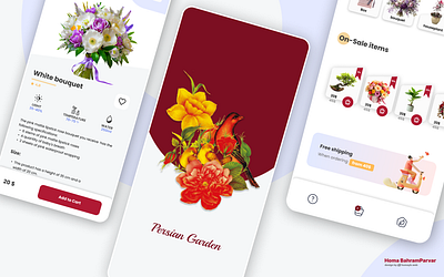Emphasizing innovation and Iranian design app design flower shop app graphic design ui ui design uiux ux uxdesign web design