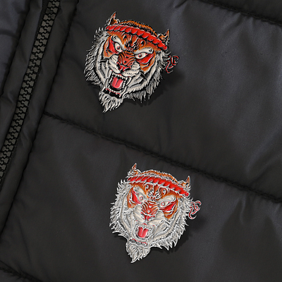 UNYIELD TIGER - ENAMEL PIN APPLICATION art branding design graphic design illustration logo martial arts tactical tiger ui ux vector