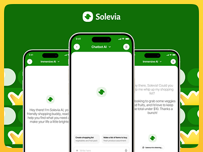 Solevia - AI Grocery Shopping App UI Kit | AI Features ai app branding design grocery logo mobile trend ui ui kit ux