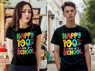 100 Days of School T-Shirt Design. 100 days 100 days of school 100 days smarter back to school coustom custom t shirt design design graphic design illustration kids kindergarten preschool school student t shirt t shirt design teacher tshirt typography vector