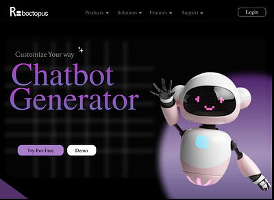 Chatbot generator logo motion graphics ui