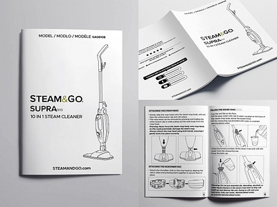 Steam Mop Manual design drawing graphic design illustration instructional manual manual manual design technical illustrations