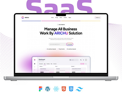 Saas Website | Landing Page | WordPress | HTML CSS design elementor htmlcss landing page ui web design