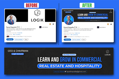 LinkedIn Banner & Headshot Re-Design arshibbir banner branding design graphic design illustration linkedin linkedin banner linkedin branding linkedincover logo typography ui ux vector