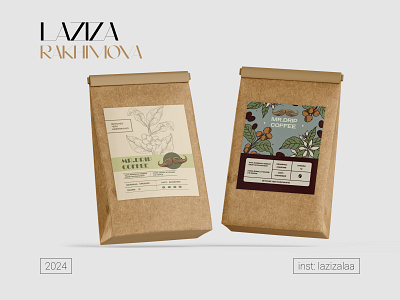 PACKAGE DESIGN aesthetic branding coffee design graphic design illustration laziza logo packaging photoshop product tashkent uzbekistan