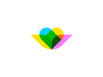 Colorful heart and flower logo branding bright logo colorful flower logo fun logo heart leaf logo minimal modern multicolor nature logo