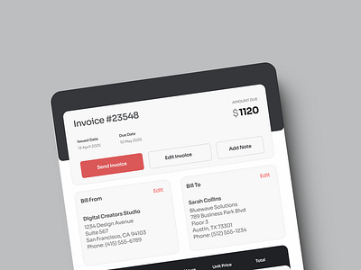 Daily UI 46 - Invoice dailyui design figma graphic design product design ui ux