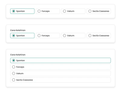 Birth Method Selection UI Component for Rawat.ID branding cleanui emr healthcare radiobutton rawatid