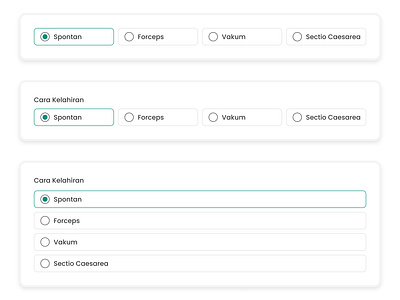 Birth Method Selection UI Component for Rawat.ID branding cleanui emr healthcare radiobutton rawatid