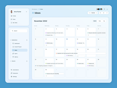 📅 Calendar view: Month, Week & Day design system product software ui