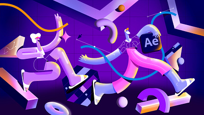 After Effects What's New Screen 3d adobe after effects adobe illustrator character character design character illustration freelance illustrator funny characters futuristic design geometric geometric shapes illustration motion graphics styleframe vector illustration