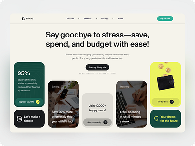 Finlab – Hero Header Concept finlab fintech header hero landing page modern uiux