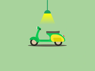 Vespa Flat Art design funny graphic design logo vector vespa