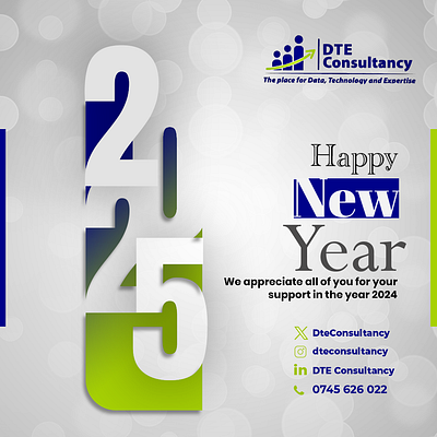 DTE Consultancy Happy New Year Poster branding businesssolutions creativedesign datasciencedesign festivedesign graphicdesign happynewyear innovativedesign newyearposter professionalbranding