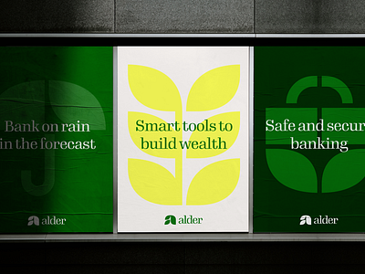 Alder Posters branding icons illustration leaf lock logo mark poster umbrella