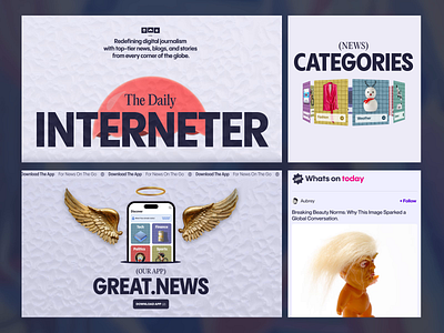 News Website Design (Interneter) animation art direction case study gif grid homepage interaction landing page motion graphics ui ux visual design web web design website