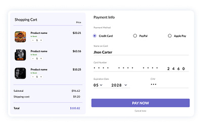 Payment Page 002 dailyui design figma ui