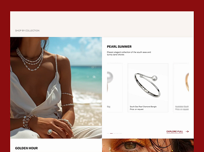 Jewelry e-commerce site animation design e commerce ecommerce fashion gallery landing luxury shop ui uiux web