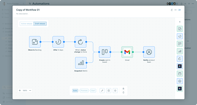 Automations modal product software uiux