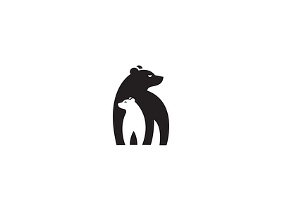 Bear Family abstract logo animal logo bear logo bold logo branding design dynamic logo graphic design illustration logo logo creation minimal logo minimalism minimalist nature logo negative space logo simple logo