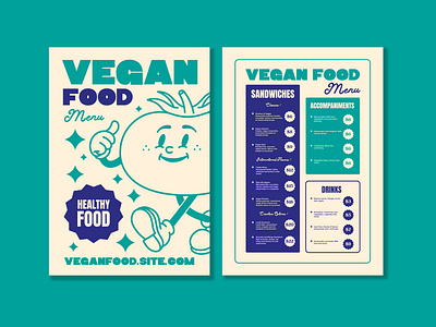 Vegan food menu animation branding design flyer graphic design icons illustration logo menu poster vector