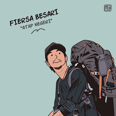 vector flat art of fiersa besari brand design flat art logo unique vector