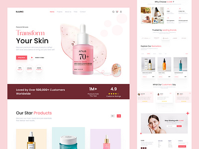 ILLUME - Skincare Website Design beauty products beauty website beauty wellness e commerce website figma website figma website design skin care website spa website website ui design website ui ux design