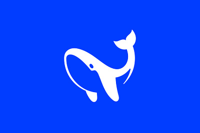 Minimalist Whale Logo clean design