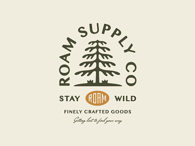 Roam Supply Co. - Shirt Graphic adventure badge branding graphic tee hand drawn illustration lockup logo outdoors roam tree typography vintage