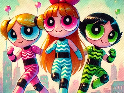 powerpuff girls 3d art direction art work behance blender cartoon character character design concept art design digital art digital illustration dribbble graphic design illustration render rendering