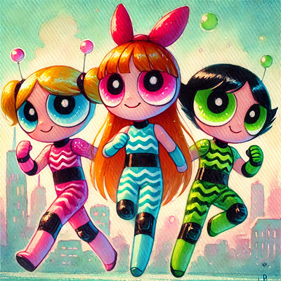 powerpuff girls 3d art direction art work behance blender cartoon character character design concept art design digital art digital illustration dribbble graphic design illustration render rendering