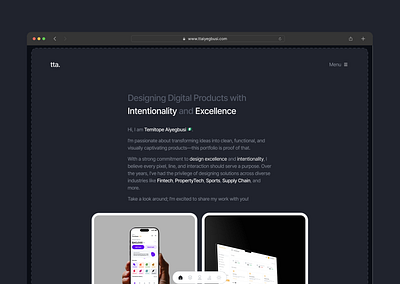 Porfolio V1 - Dark Mode design ui ui design ux ux design