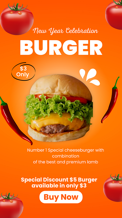 Burger New Year Discount Graphics burger promotion burger shop discount graphics graphic design