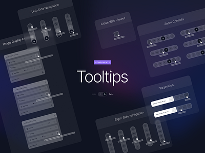 Pathologists Web Viewer - Controls & Tooltips (Dark Version) components controls design system diagnose healthcare medical pathologist tooltips web app web viewer