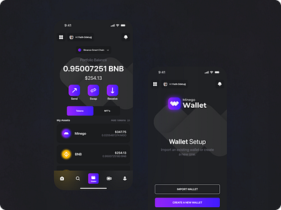 MineGo Crypto Cloud Mining - Wallet Mobile App app application branding cloud mining crypto design graphic design logo minego mobile mobile application ui ui design ux ux research wallet