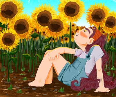 Sunflowers shine design graphic design illustration