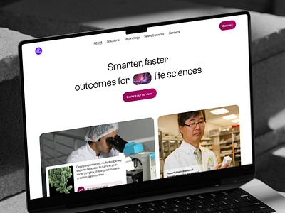 Website for life sciences industry 🧪 biotech branding clean design desktop healthcare labs ui ux web