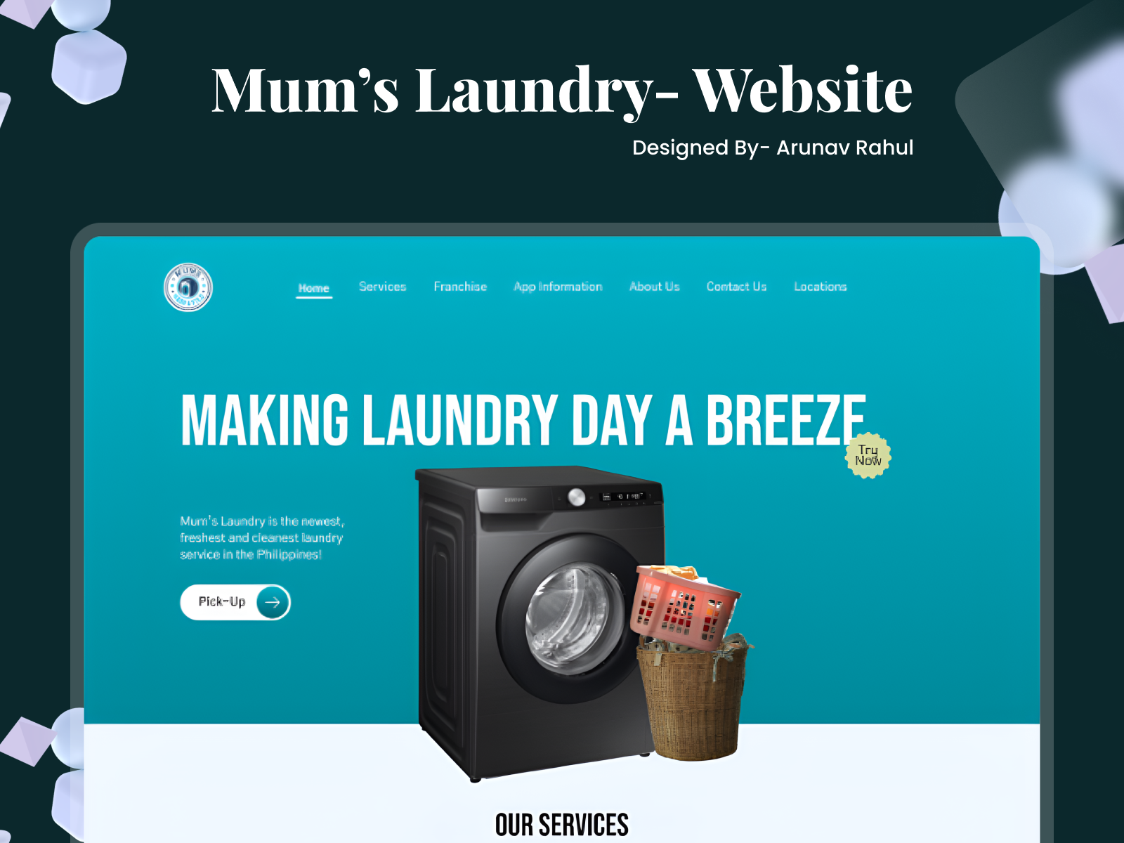 Mum’s Laundry Landing Page app design figma landing page laundry ui uiux ux web app webpage webpage design website website design