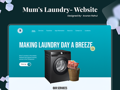 Mum’s Laundry Landing Page app design figma landing page laundry ui uiux ux web app webpage webpage design website website design