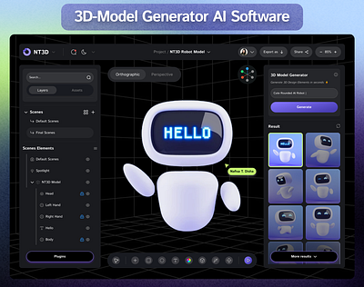 3D Model Generator AI Software UIUX 3d generator 3d software ui 3d ui ux ai 3d software ai software application design dark mode ui nafisa t disha nafisa tarannum disha product design saas ui ux software design software ui ui uiux design ux ux design web app web dashboard web software