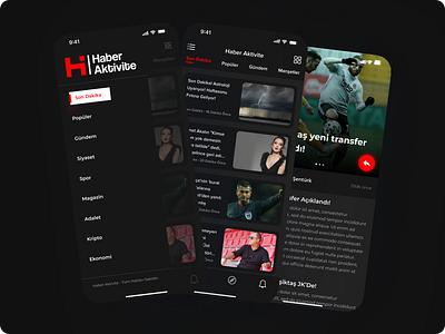 Haber Aktivite - Agenda News Mobile App app application branding design graphic design mobile mobile application news news app ui ui design ux ux design ux research