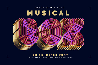 Musical BOX — Color Bitmap Font 3d abc alphabet branding color decorative design font graphic design illustration lettering logo modern sign style type typeface typography ui vintage