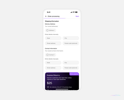 Order Processing UI figma mobile design ui