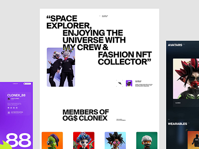 RTFKT — Website Concept art direction avatar branding btc collectibles cyberpunk eth fashion gaming interaction layout nft nike opensea rtfkt streetwear ui web3 webdesign website